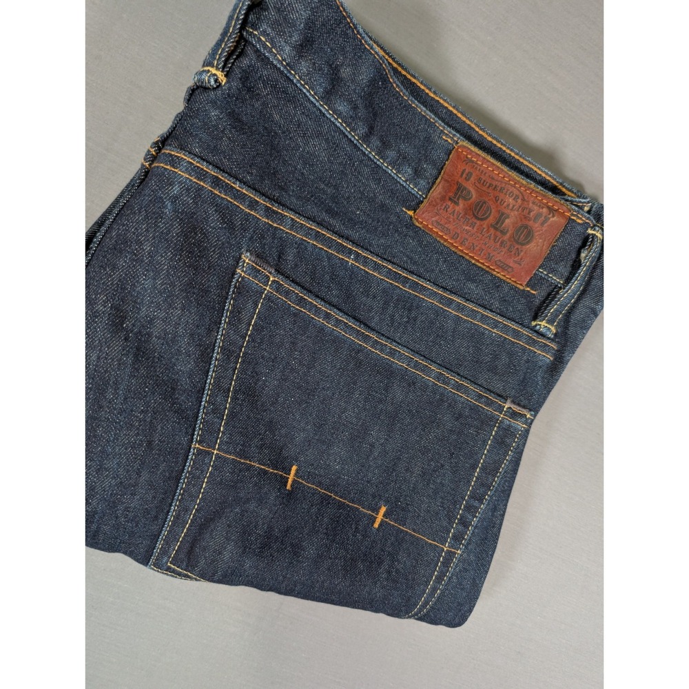 Polo Ralph Lauren Mens Straight Leg Jeans Dark Indigo Wash 100% Cotton 36x34